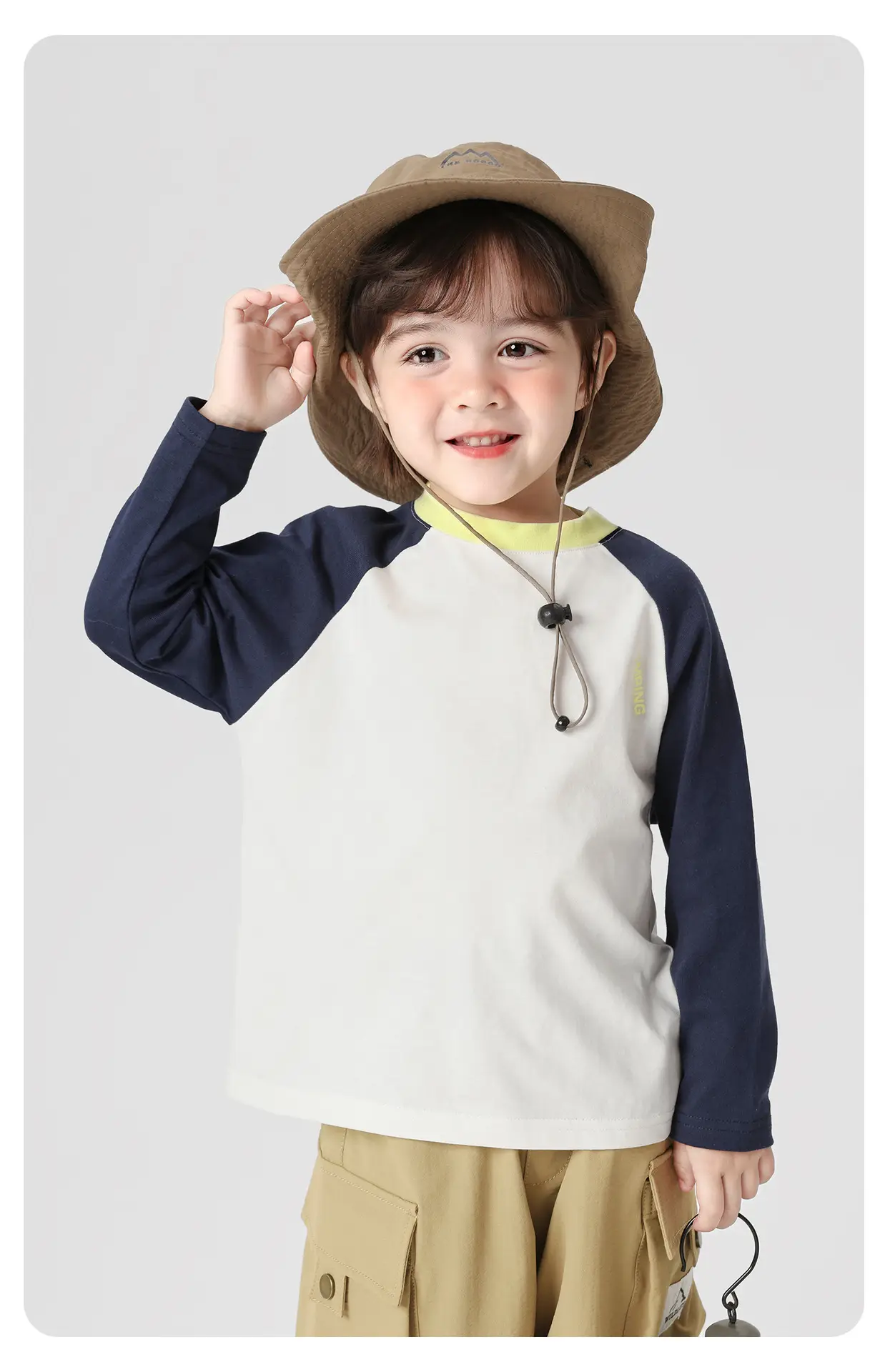 Right European Boys Pure Cotton Long Sleeve T-Shirt Light Blue — feature 19