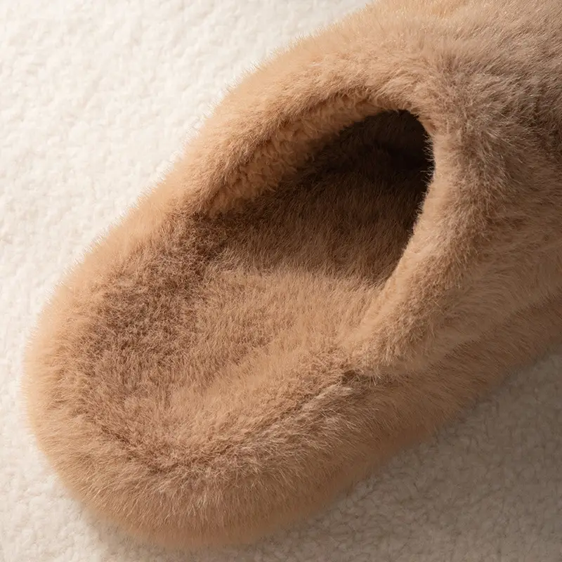 Autumn and Winter New Fashionable Thick-Soled Yunrou Warm Couple Style Men's and Women's Home and Outdoor Furry Cotton Slippers - Image 6