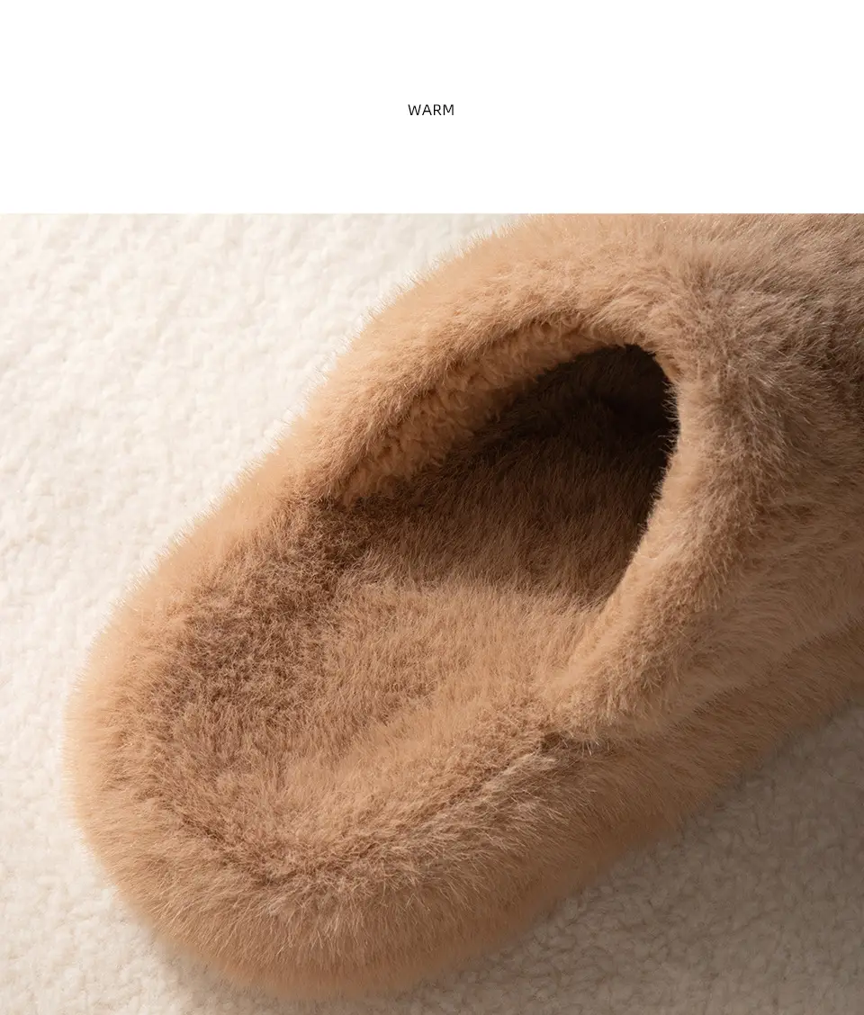 Autumn and Winter New Fashionable Thick-Soled Yunrou Warm Couple Style Men's and Women's Home and Outdoor Furry Cotton Slippers — feature 3
