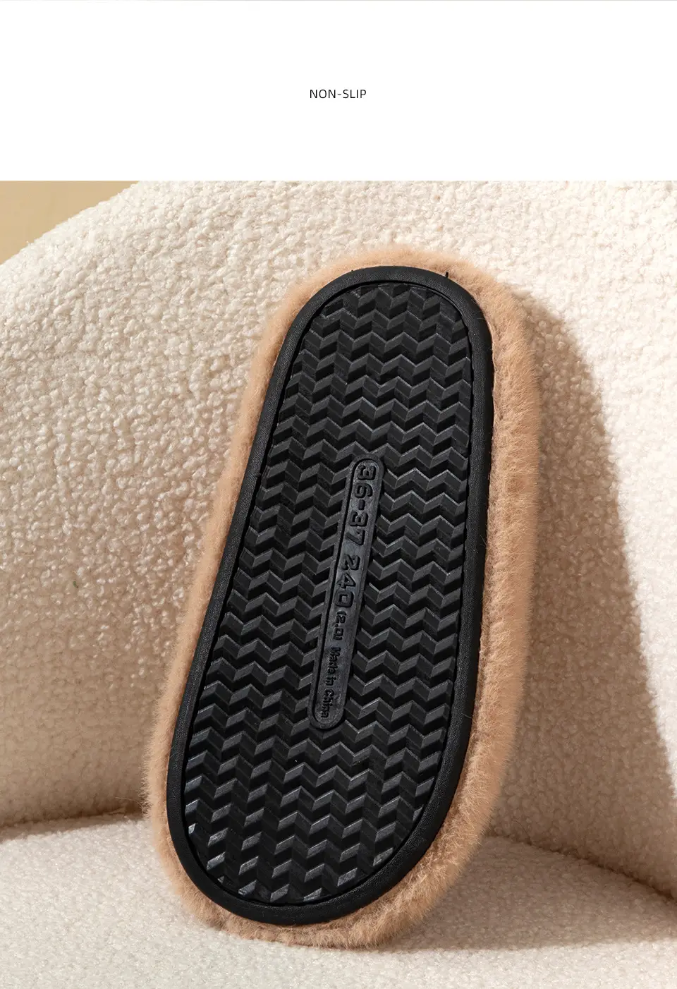 Autumn and Winter New Fashionable Thick-Soled Yunrou Warm Couple Style Men's and Women's Home and Outdoor Furry Cotton Slippers — feature 4