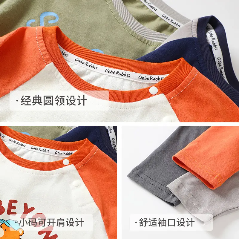 Pure Cotton Printed Long Sleeve T-Shirt for Boys Spring Fall - Image 7