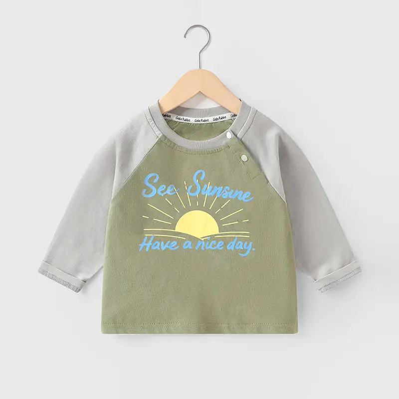 Pure Cotton Printed Long Sleeve T-Shirt for Boys Spring Fall - Image 2