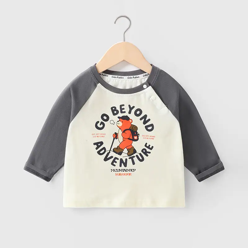 Pure Cotton Printed Long Sleeve T-Shirt for Boys Spring Fall - Image 3