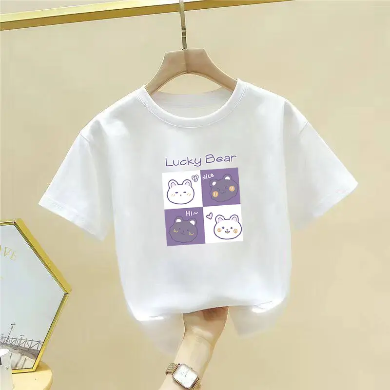 Pure Cotton Cute Cartoon T-Shirt for Girls Boys Large — feature 19