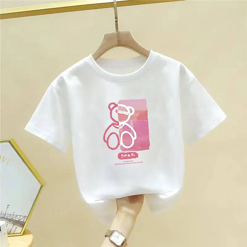 Pure Cotton Cute Cartoon T-Shirt for Girls Boys Large - Image 22