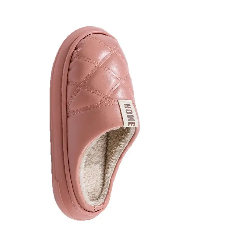 Winter Black PU Leather Slippers for Men - Image 11