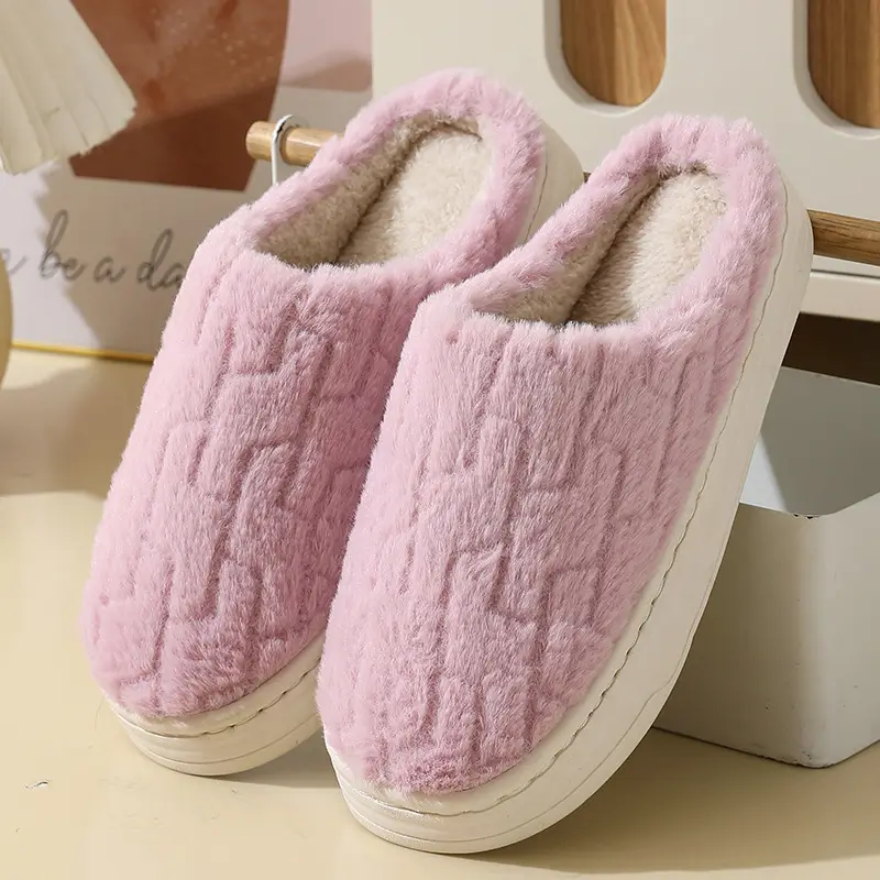 Winter Black PU Leather Slippers for Men - Image 5