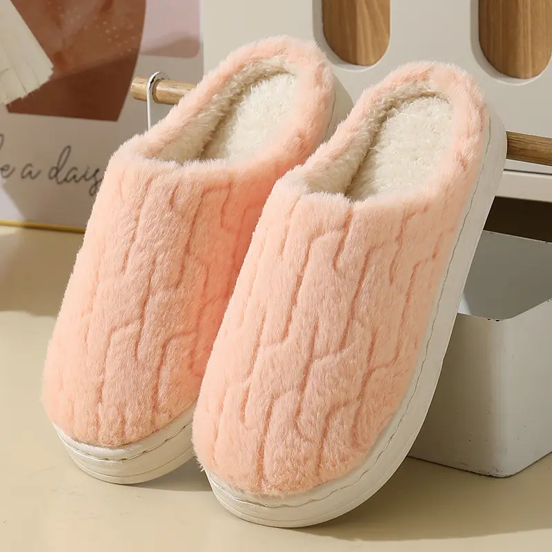 Winter Black PU Leather Slippers for Men - Image 6