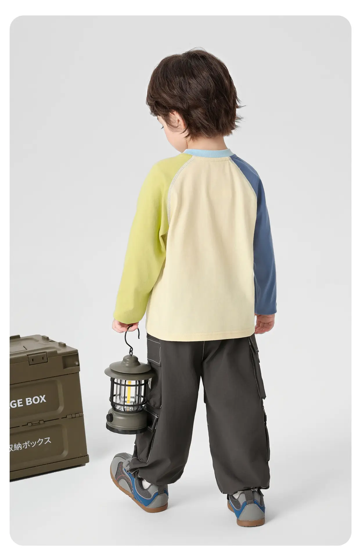 Right European Boys Pure Cotton Long Sleeve T-Shirt Yellow Blue — feature 17