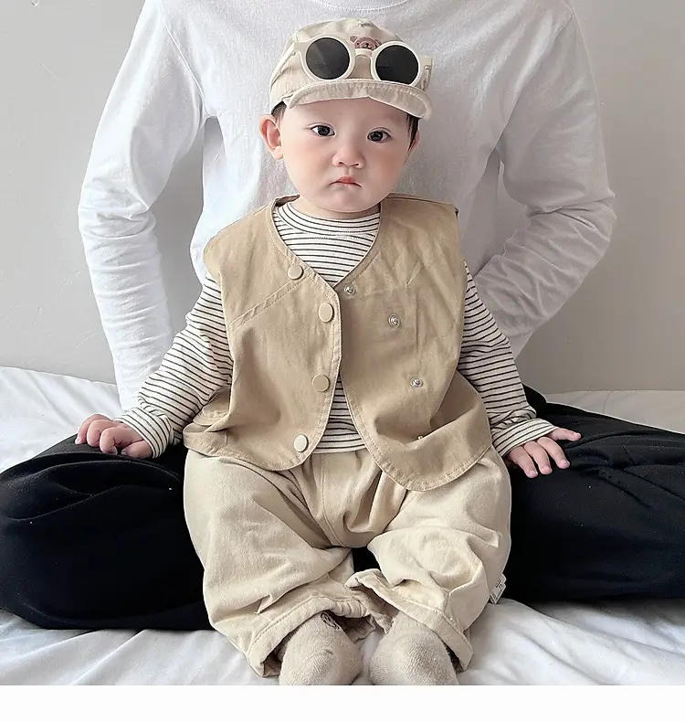 Boys Korean Style Vest T-Shirt Pants Three-Piece Set — feature 12