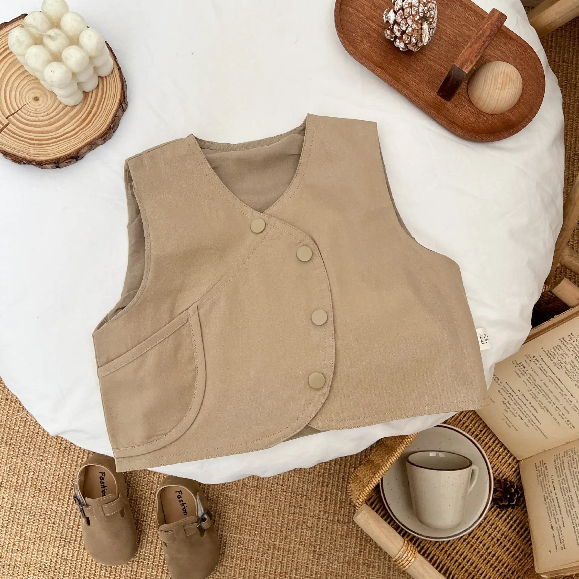 Boys Korean Style Vest T-Shirt Pants Three-Piece Set