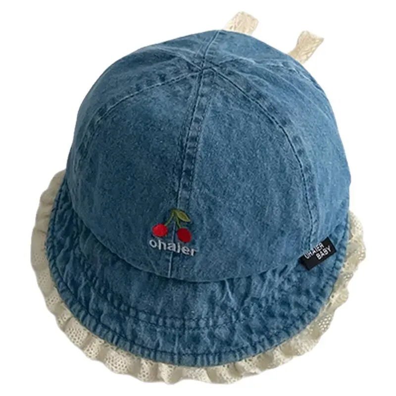 Blue Washed Denim Baby Cap with Peaked Brim - Image 7