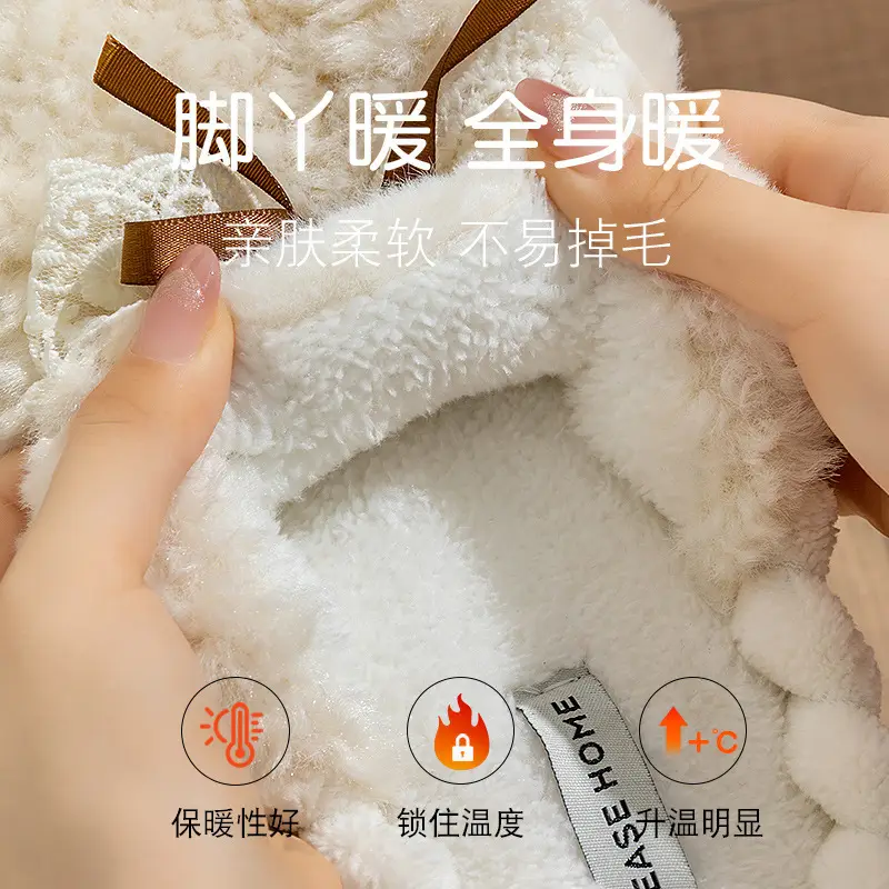Women Winter Bow Cotton Slippers Warm Non-Slip 2025 - Image 10