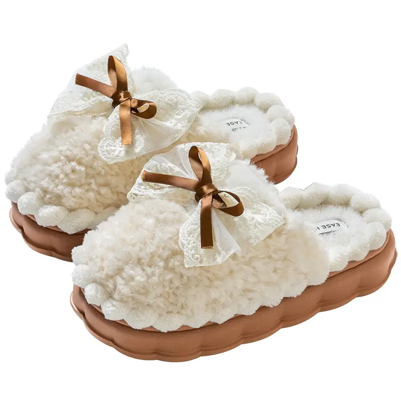 Women Winter Bow Cotton Slippers Warm Non-Slip 2025 - Image 12