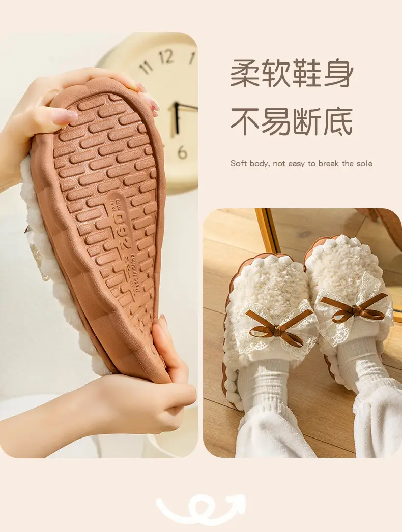 Women Winter Bow Cotton Slippers Warm Non-Slip 2025 — feature 17