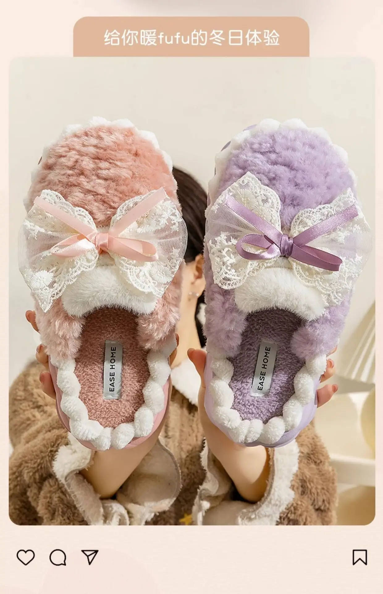 Women Winter Bow Cotton Slippers Warm Non-Slip 2025 — feature 5