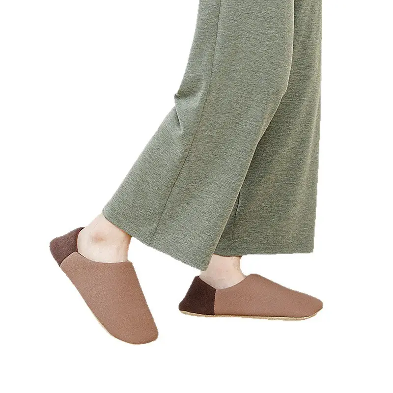 New Japanese-Style Postpartum Shoes with Soft Soles, Silent for Home Use, Parent-Child Children's Cotton Slippers, Women's Closed-Back Slippers, Wholesale Available