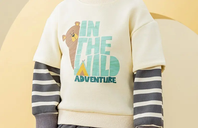 Kids Sweatshirt Set Boys Spring Fall Warm Two-Piece — feature 3