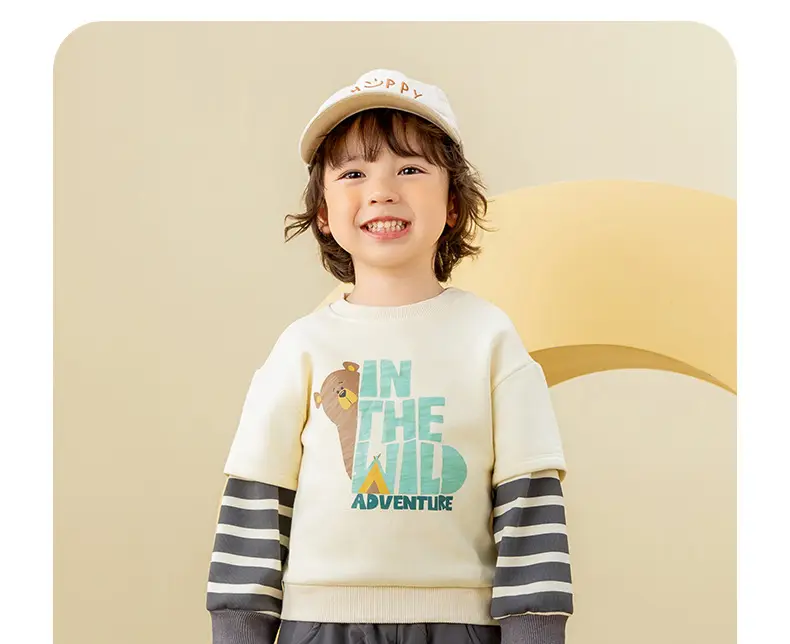 Kids Sweatshirt Set Boys Spring Fall Warm Two-Piece — feature 33