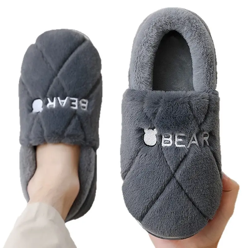 Large Size Cotton Slippers for Men, New Winter Style, Indoor Home Thick-Soled Warm Plush Slippers, Men's Cotton Shoes Wholesale - Image 10