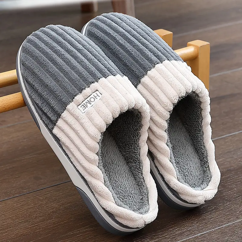 Large Size Cotton Slippers for Men, New Winter Style, Indoor Home Thick-Soled Warm Plush Slippers, Men's Cotton Shoes Wholesale - Image 5