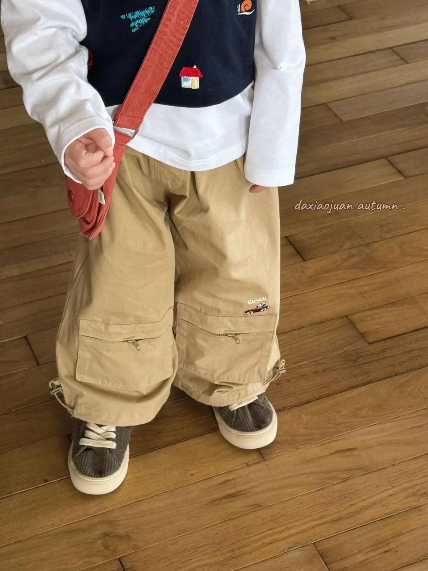 Boys Embroidered Japanese Vest T-Shirt Set with Hat — feature 10