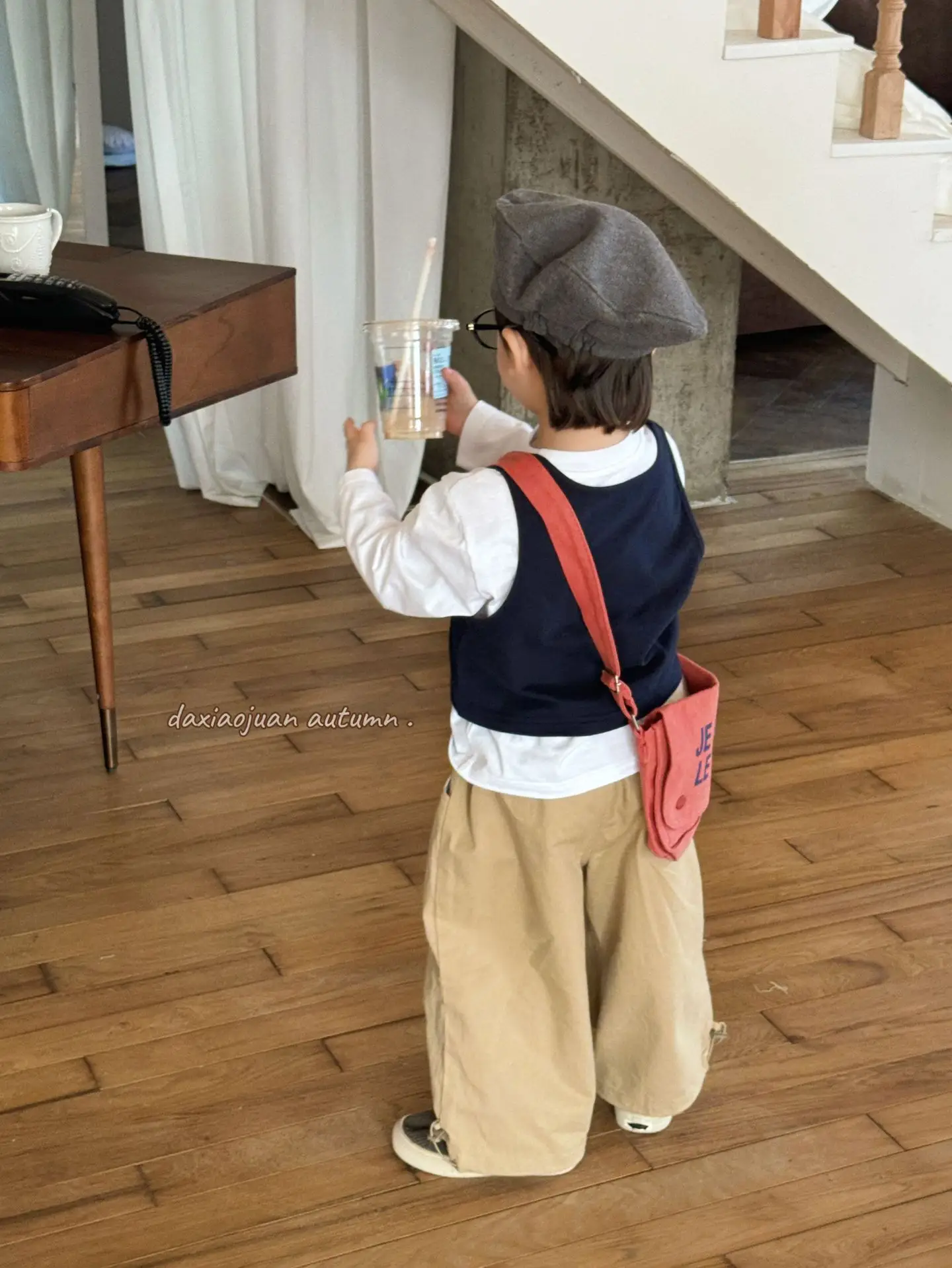 Boys Embroidered Japanese Vest T-Shirt Set with Hat — feature 6
