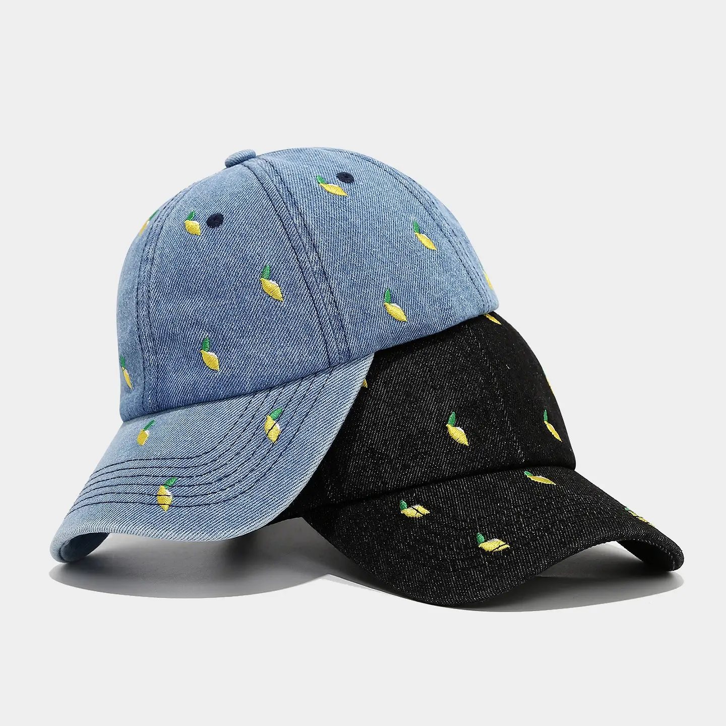 Women Denim Baseball Cap Mango Embroidery Casual Outdoor