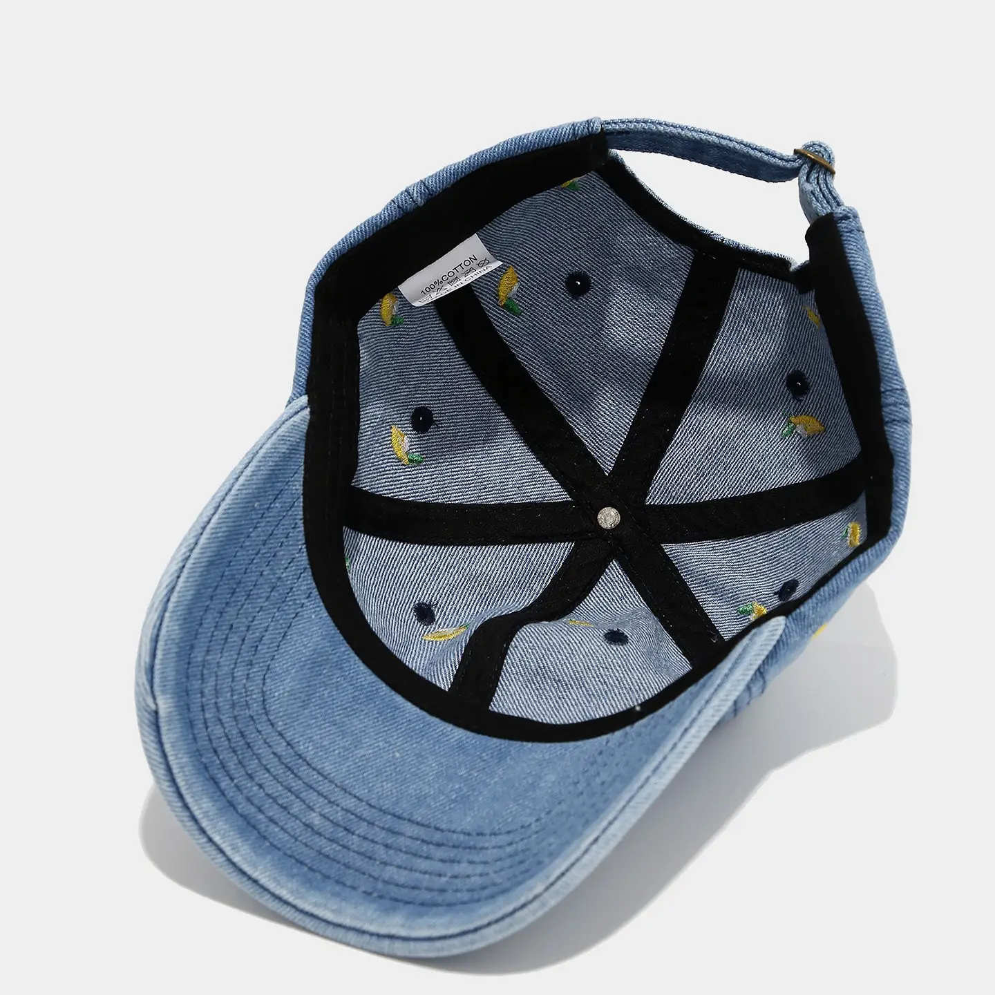 Women Denim Baseball Cap Mango Embroidery Casual Outdoor — feature 9