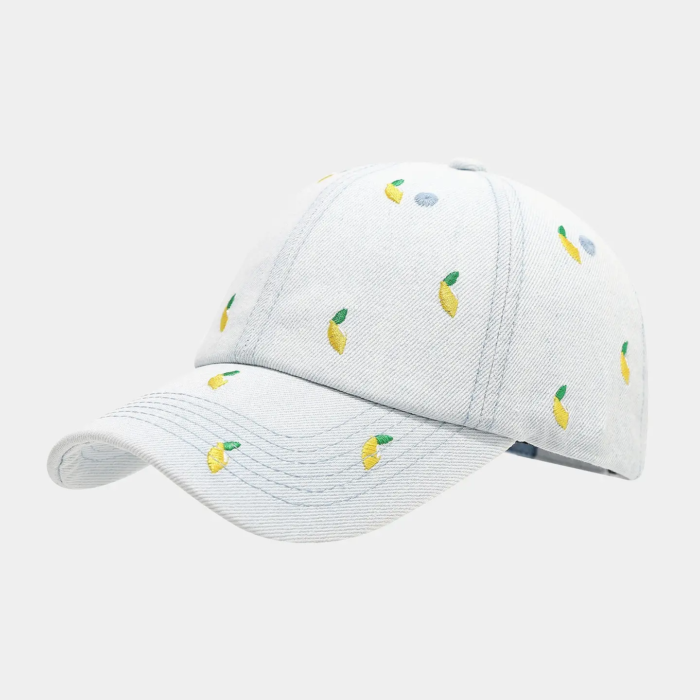 Women Denim Baseball Cap Mango Embroidery Casual Outdoor