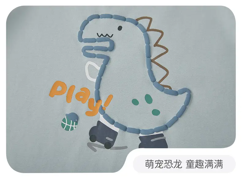 7A Antibacterial Kids Dinosaur T-Shirt Green — feature 26
