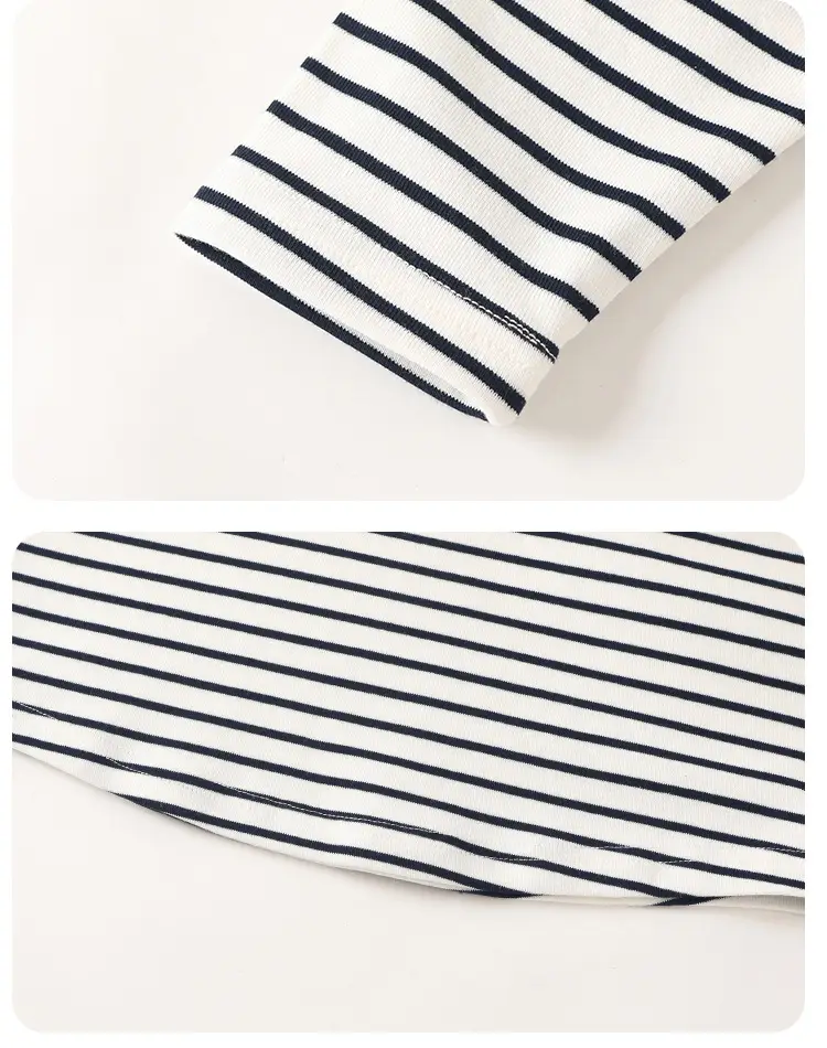 Kaka Panda Boys Long Sleeve T-Shirt Set Blue Striped — feature 10