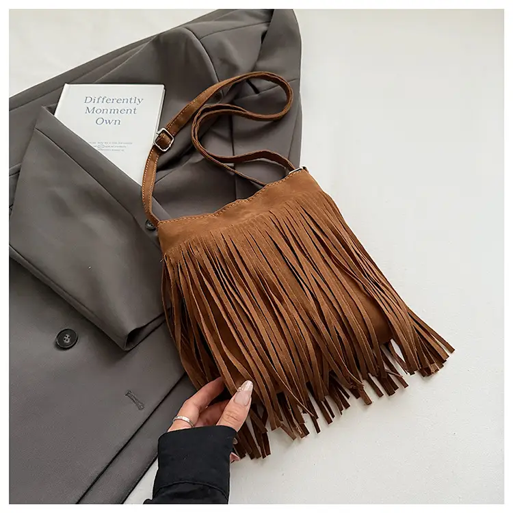Retro Tassel Shoulder Bag for Women Brown 2025 — feature 22