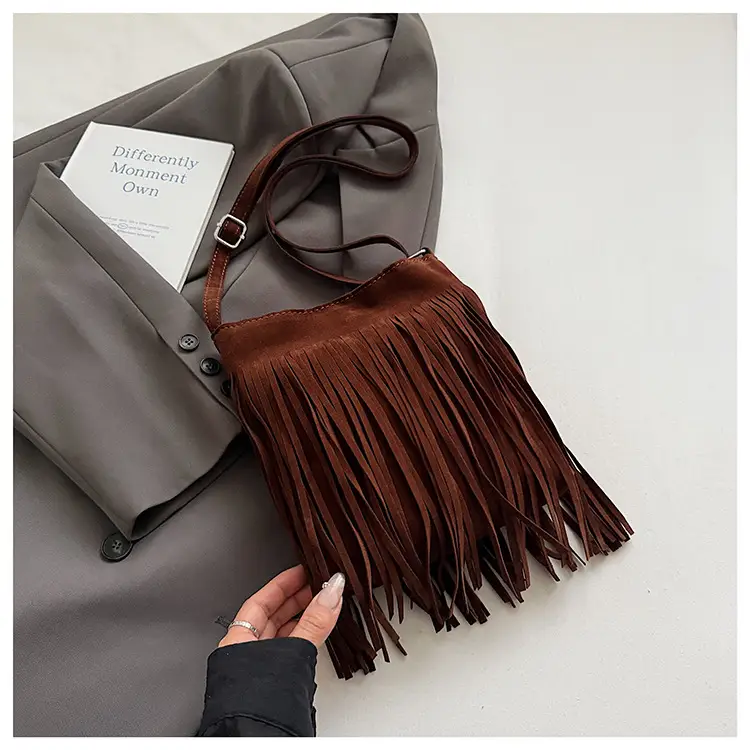 Retro Tassel Shoulder Bag for Women Brown 2025 — feature 24