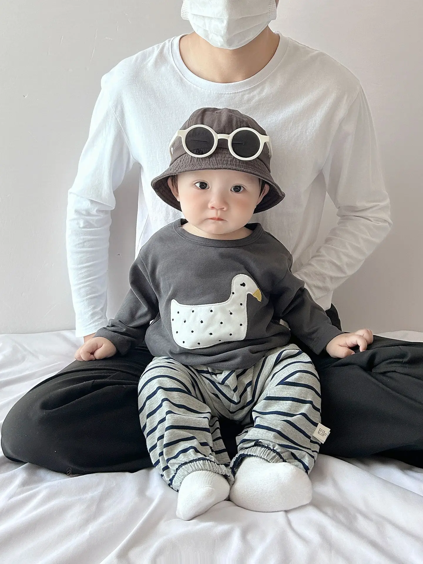 Boys Cotton T-Shirt Duck Print Long Sleeve
