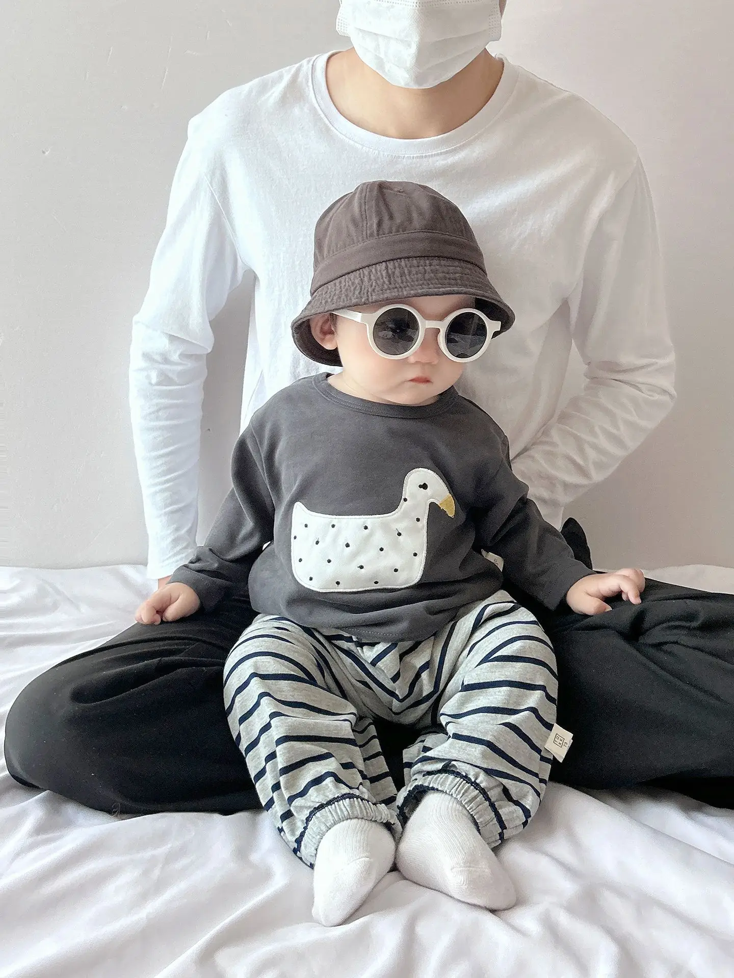 Boys Cotton T-Shirt Duck Print Long Sleeve