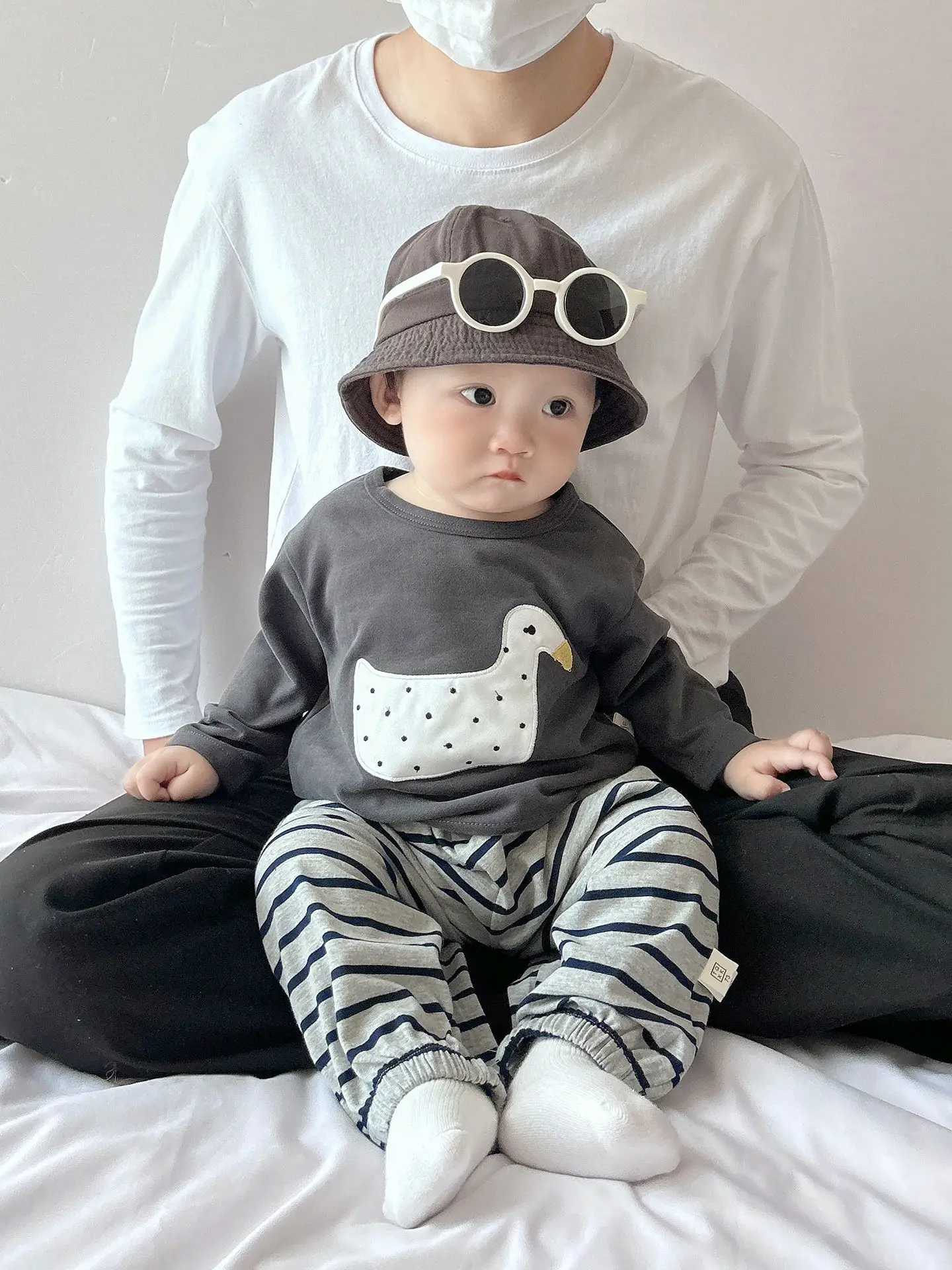 Boys Cotton T-Shirt Duck Print Long Sleeve