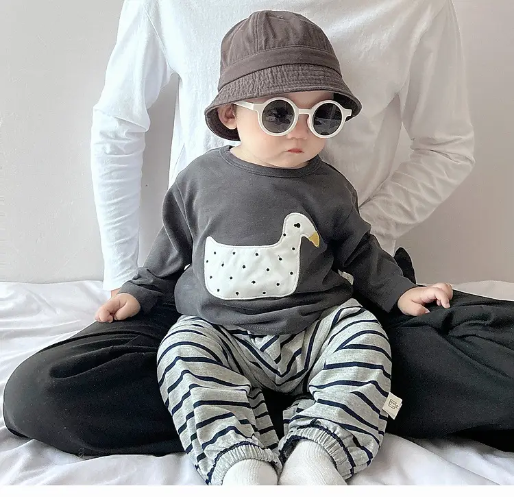 Boys Cotton T-Shirt Duck Print Long Sleeve — feature 1