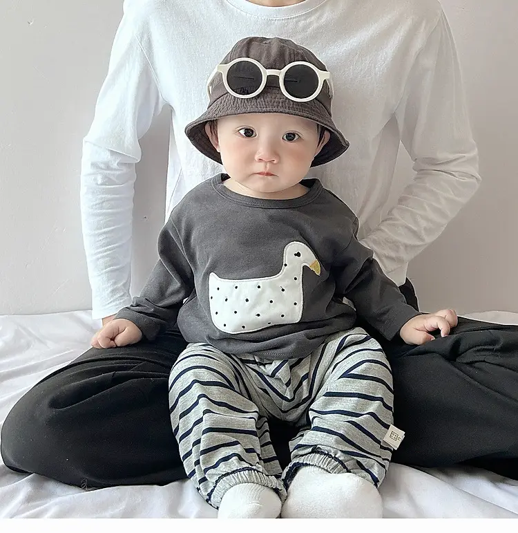 Boys Cotton T-Shirt Duck Print Long Sleeve — feature 3