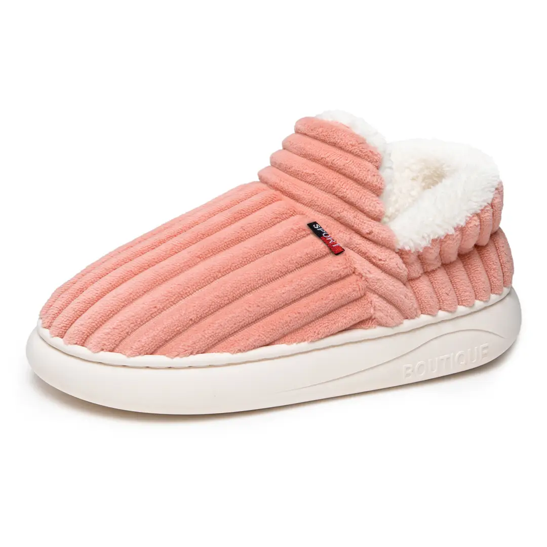 Women's Cotton Shoes, New Style, Cross-Border, Fleece-Lined, Thickened, Home Cotton Shoes, Fashionable Women's Anti-Cold, Warm Slip-On Cotton Slippers