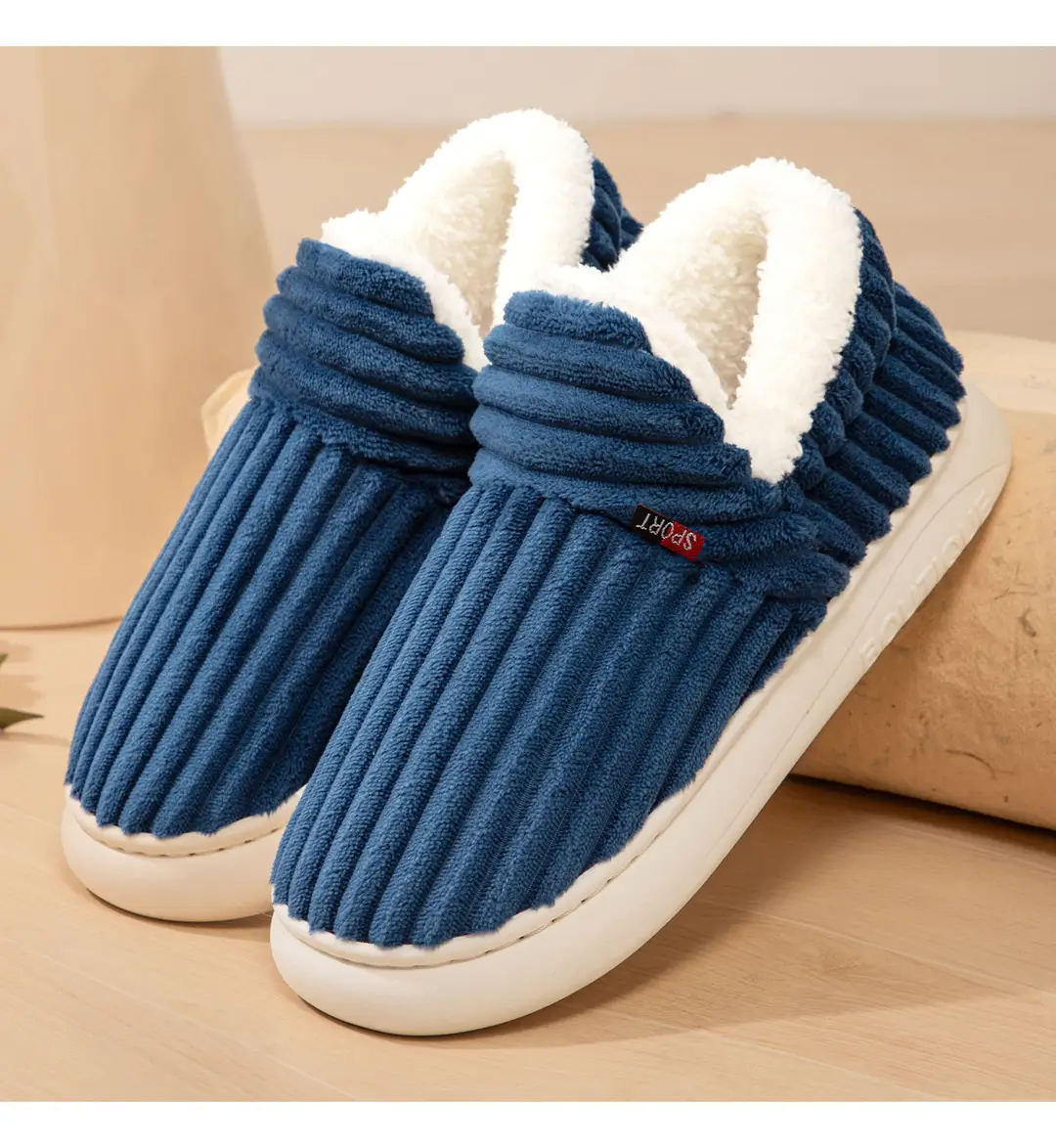 Women's Cotton Shoes, New Style, Cross-Border, Fleece-Lined, Thickened, Home Cotton Shoes, Fashionable Women's Anti-Cold, Warm Slip-On Cotton Slippers — feature 13