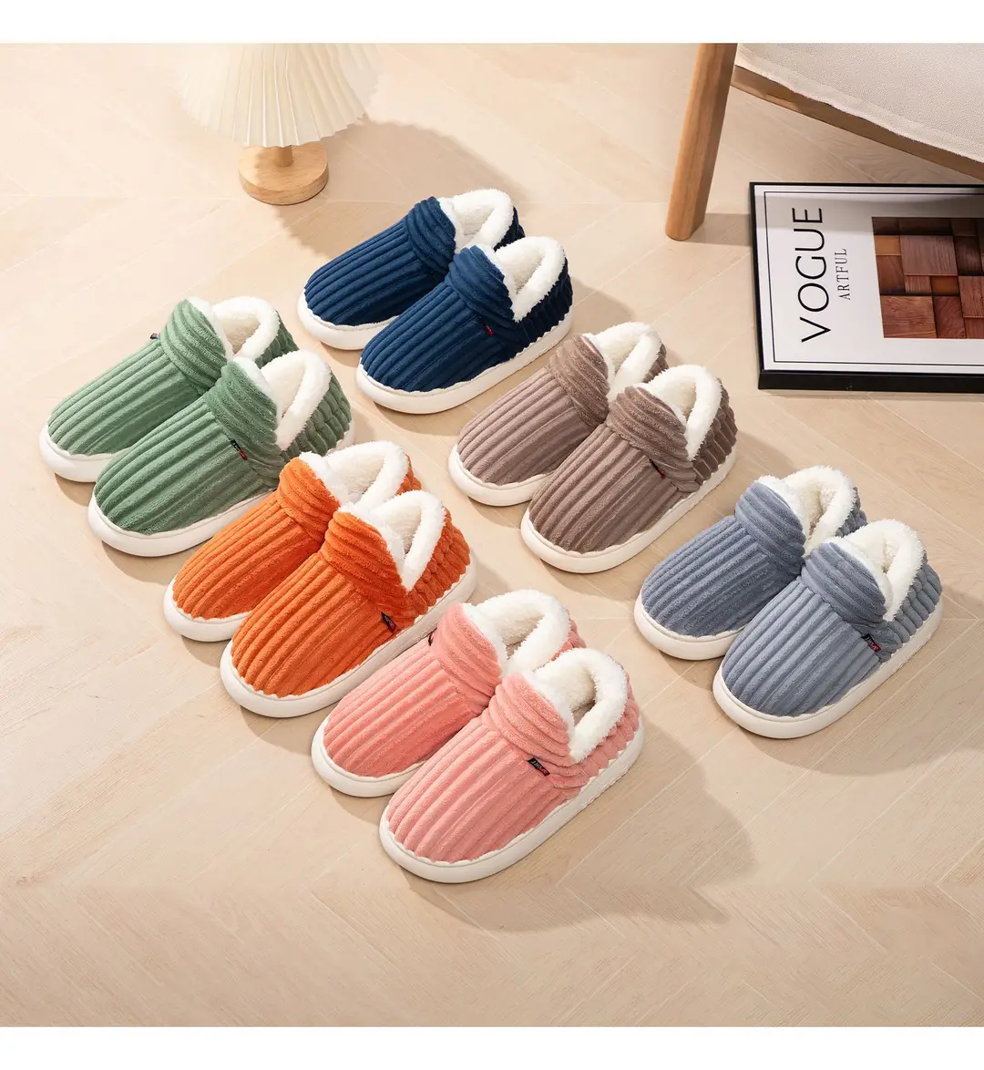Women's Cotton Shoes, New Style, Cross-Border, Fleece-Lined, Thickened, Home Cotton Shoes, Fashionable Women's Anti-Cold, Warm Slip-On Cotton Slippers — feature 25