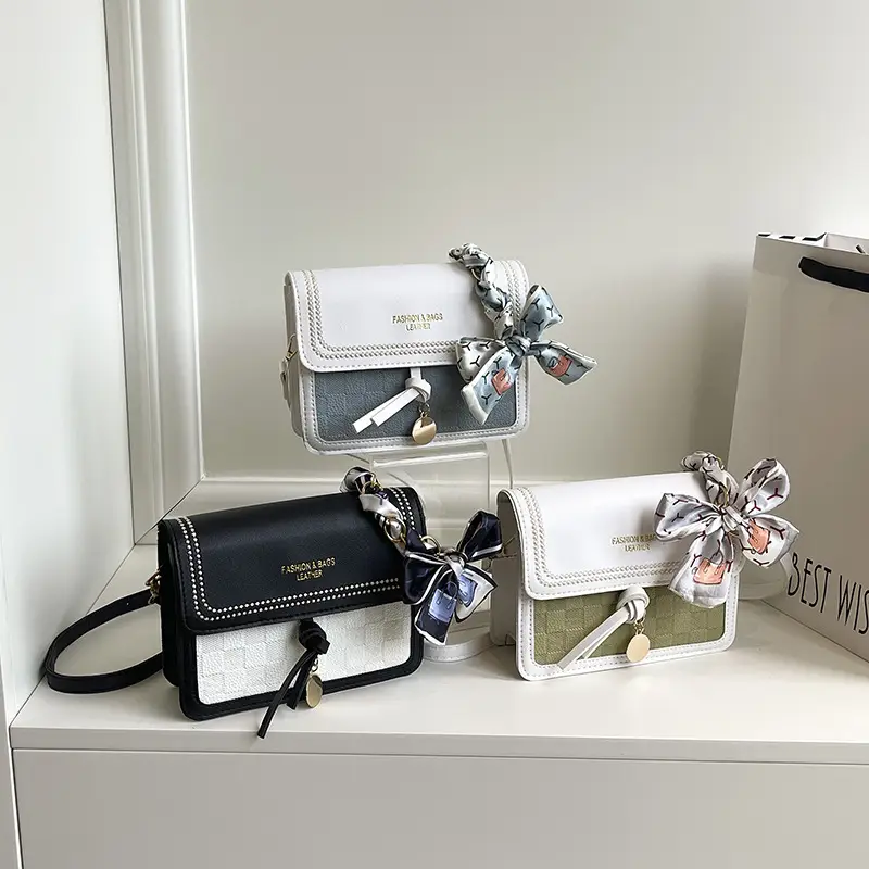 Trendy Fresh Sweet Silk Scarf Small Square Bag 2025 Autumn New Fashion Women's Bag Stylish Single Shoulder Crossbody Bag luggage and leather goods - Image 4