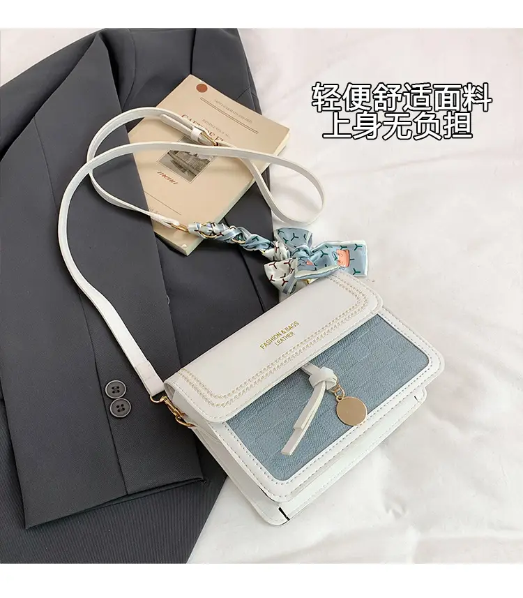 Trendy Fresh Sweet Silk Scarf Small Square Bag 2025 Autumn New Fashion Women's Bag Stylish Single Shoulder Crossbody Bag luggage and leather goods — feature 3
