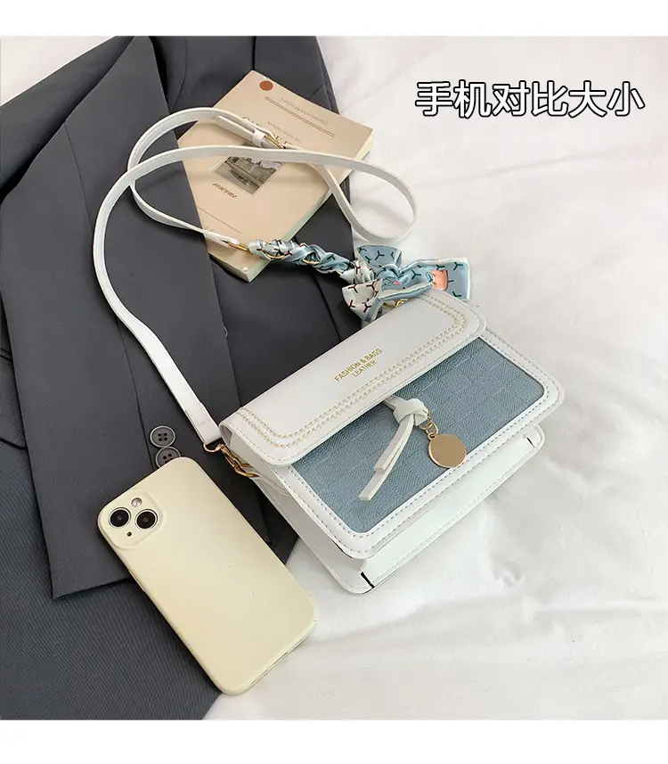 Trendy Fresh Sweet Silk Scarf Small Square Bag 2025 Autumn New Fashion Women's Bag Stylish Single Shoulder Crossbody Bag luggage and leather goods — feature 4
