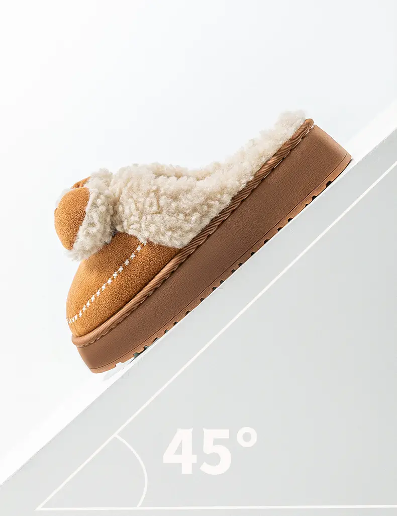 Women Velvet Bow Slippers Winter Warm Indoor — feature 19