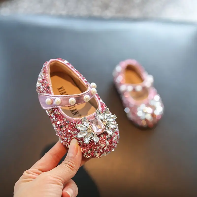 Baby Toddler Shoes, Soft-Soled Summer Flats, Baby Princess Shoes, Bright Diamond Style, Girls' Shoes, 3-Year-Old Spring & Fall Models - Image 2