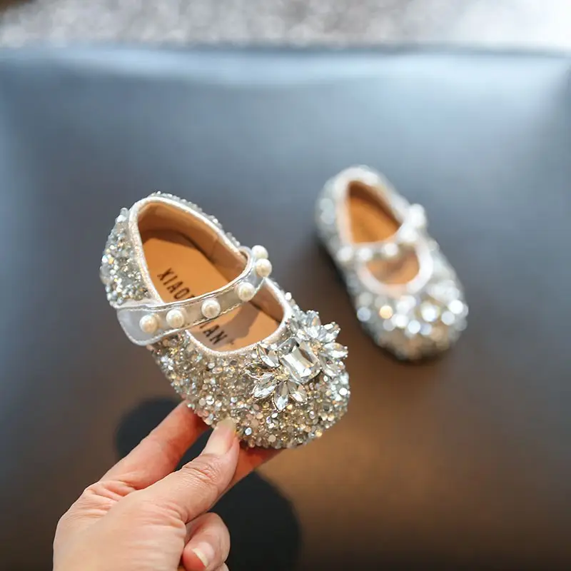 Baby Toddler Shoes, Soft-Soled Summer Flats, Baby Princess Shoes, Bright Diamond Style, Girls' Shoes, 3-Year-Old Spring & Fall Models - Image 5