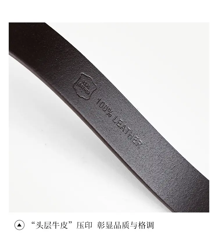 Black Genuine Leather Women's Commuter Belt with Gold Buckle — feature 12