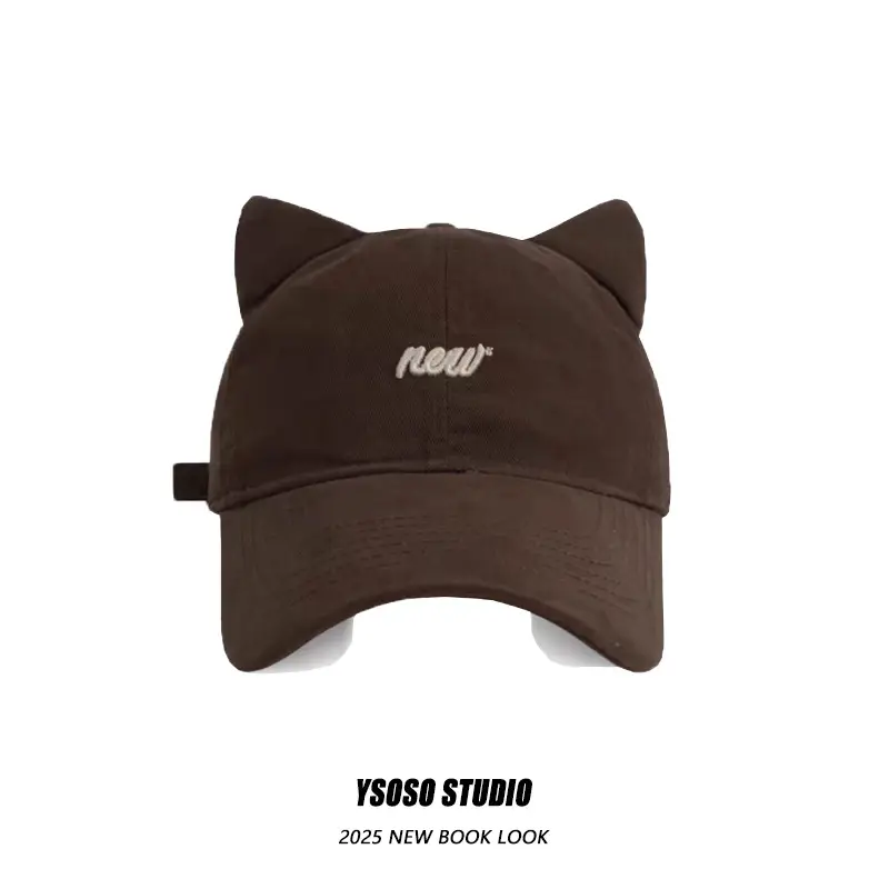 3D Cat Ear Baseball Cap Women with Letter Embroidery — feature 10